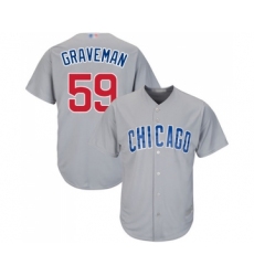 Men's Chicago Cubs #59 Kendall Graveman Replica Grey Road Cool Base Baseball Jersey
