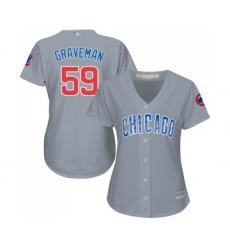 Women's Chicago Cubs #59 Kendall Graveman Authentic Grey Road Baseball Jersey
