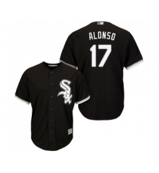 Men's Chicago White Sox #17 Yonder Alonso Replica Black Alternate Home Cool Base Baseball Jersey