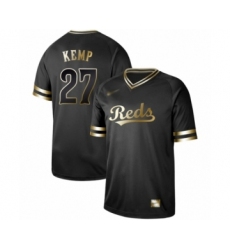 Men's Cincinnati Reds #27 Matt Kemp Authentic Black Gold Fashion Baseball Jersey
