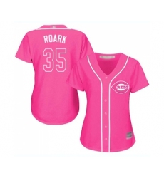Women's Cincinnati Reds #35 Tanner Roark Replica Pink Fashion Cool Base Baseball Jersey