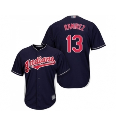 Men's Cleveland Indians #13 Hanley Ramirez Replica Navy Blue Alternate 1 Cool Base Baseball Jersey