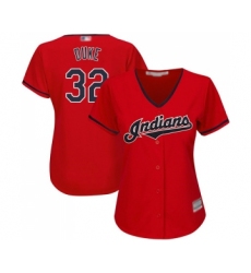 Women's Cleveland Indians #32 Zach Duke Replica Scarlet Alternate 2 Cool Base Baseball Jersey