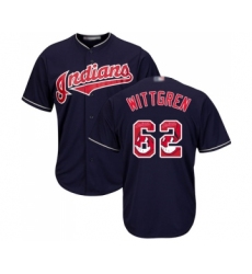 Men's Cleveland Indians #62 Nick Wittgren Authentic Navy Blue Team Logo Fashion Cool Base Baseball Jersey