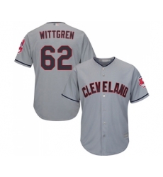 Men's Cleveland Indians #62 Nick Wittgren Replica Grey Road Cool Base Baseball Jersey