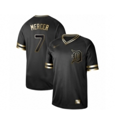 Men's Detroit Tigers #7 Jordy Mercer Authentic Black Gold Fashion Baseball Jersey