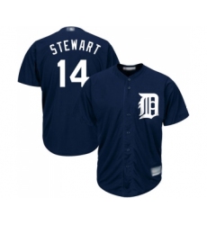 Men's Detroit Tigers #14 Christin Stewart Replica Navy Blue Alternate Cool Base Baseball Jersey