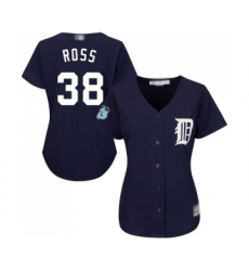 Women's Detroit Tigers #38 Tyson Ross Replica Navy Blue Alternate Cool Base Baseball Jersey