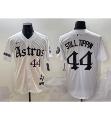 Men's Houston Astros #44 Still Tippin White Gothic 'Houston Born Barrio Raised' Limited Stitched Baseball Jersey