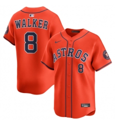 Men's Houston Astros #8 Christian Walker Orange 2025 Alternate Limited Stitched Baseball Jersey