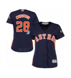 Women's Houston Astros #28 Robinson Chirinos Authentic Navy Blue Alternate Cool Base 2019 World Series Bound Baseball Jersey