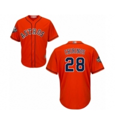 Youth Houston Astros #28 Robinson Chirinos Authentic Orange Alternate Cool Base 2019 World Series Bound Baseball Jersey