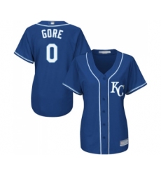 Women's Kansas City Royals #0 Terrance Gore Replica Blue Alternate 2 Cool Base Baseball Jersey