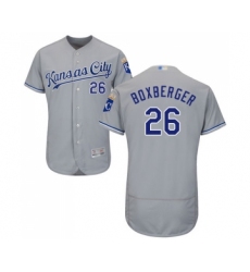 Men's Kansas City Royals #26 Brad Boxberger Grey Road Flex Base Authentic Collection Baseball Jersey