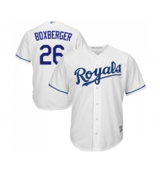 Men's Kansas City Royals #26 Brad Boxberger Replica White Home Cool Base Baseball Jersey