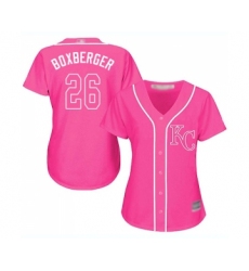 Women's Kansas City Royals #26 Brad Boxberger Replica Pink Fashion Cool Base Baseball Jersey