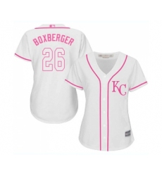 Women's Kansas City Royals #26 Brad Boxberger Replica White Fashion Cool Base Baseball Jersey