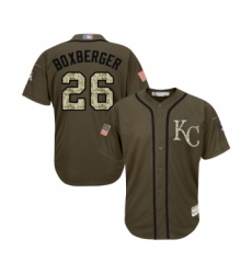 Youth Kansas City Royals #26 Brad Boxberger Authentic Green Salute to Service Baseball Jersey