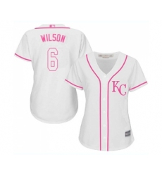 Women's Kansas City Royals #6 Willie Wilson Replica White Fashion Cool Base Baseball Jersey
