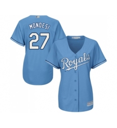 Women's Kansas City Royals #27 Raul Mondesi Replica Light Blue Alternate 1 Cool Base Baseball Jersey