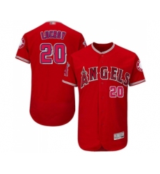Men's Los Angeles Angels of Anaheim #20 Jonathan Lucroy Red Alternate Flex Base Authentic Collection Baseball Jersey