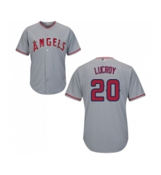 Youth Los Angeles Angels of Anaheim #20 Jonathan Lucroy Replica Grey Road Cool Base Baseball Jersey