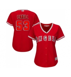 Women's Los Angeles Angels of Anaheim #53 Trevor Cahill Replica Red Alternate Baseball Jersey