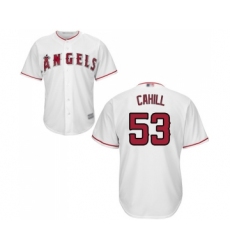 Youth Los Angeles Angels of Anaheim #53 Trevor Cahill Replica White Home Cool Base Baseball Jersey