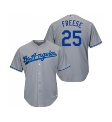 Men's Los Angeles Dodgers #25 David Freese Replica Grey Road Cool Base Baseball Jersey