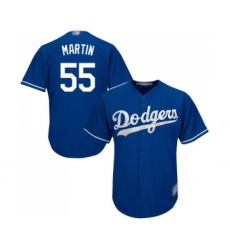 Youth Los Angeles Dodgers #55 Russell Martin Authentic Royal Blue Alternate Cool Base Baseball Jersey