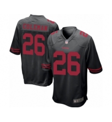 Men's San Francisco 49ers #26 Tevin Coleman Game Black Football Jersey