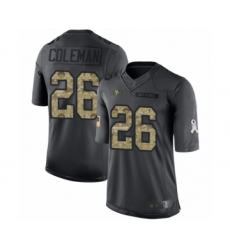 Men's San Francisco 49ers #26 Tevin Coleman Limited Black 2016 Salute to Service Football Jersey