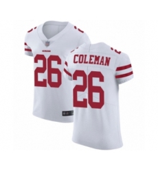 Men's San Francisco 49ers #26 Tevin Coleman White Vapor Untouchable Elite Player Football Jersey