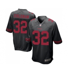 Men's San Francisco 49ers #32 Tevin Coleman Game Black Football Jersey