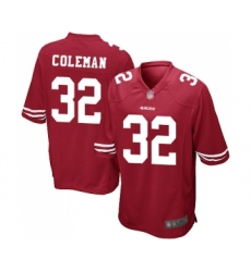 Men's San Francisco 49ers #32 Tevin Coleman Game Red Team Color Football Jersey
