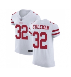 Men's San Francisco 49ers #32 Tevin Coleman White Vapor Untouchable Elite Player Football Jersey