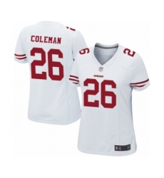 Women's San Francisco 49ers #26 Tevin Coleman Game White Football Jersey