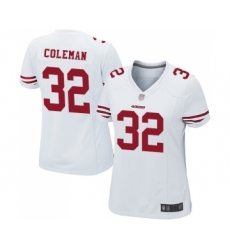 Women's San Francisco 49ers #32 Tevin Coleman Game White Football Jersey