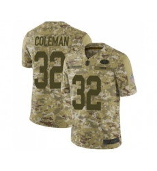 Youth San Francisco 49ers #32 Tevin Coleman Limited Camo 2018 Salute to Service Football Jersey