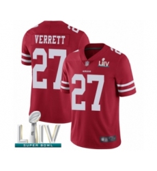 Men's San Francisco 49ers #27 Jason Verrett Red Team Color Vapor Untouchable Limited Player Super Bowl LIV Bound Football Jersey