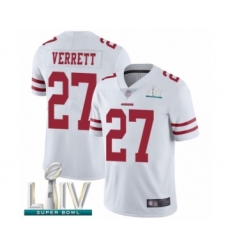 Men's San Francisco 49ers #27 Jason Verrett White Vapor Untouchable Limited Player Super Bowl LIV Bound Football Jersey