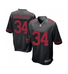 Men's San Francisco 49ers #34 Jason Verrett Game Black Football Jersey