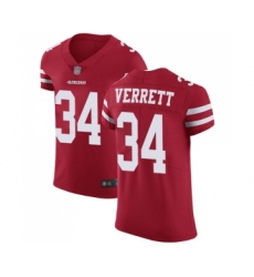 Men's San Francisco 49ers #34 Jason Verrett Red Team Color Vapor Untouchable Elite Player Football Jersey