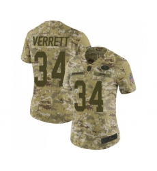 Women's San Francisco 49ers #34 Jason Verrett Limited Camo 2018 Salute to Service Football Jersey