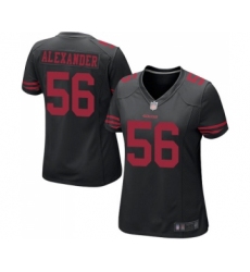 Women's San Francisco 49ers #56 Kwon Alexander Game Black Football Jersey