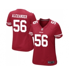 Women's San Francisco 49ers #56 Kwon Alexander Game Red Team Color Football Jersey