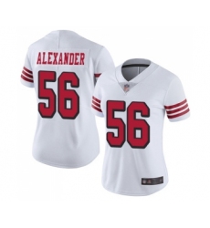 Women's San Francisco 49ers #56 Kwon Alexander Limited White Rush Vapor Untouchable Football Jersey