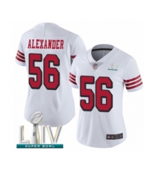 Women's San Francisco 49ers #56 Kwon Alexander Limited White Rush Vapor Untouchable Super Bowl LIV Bound Football Jersey