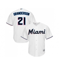 Youth Miami Marlins #21 Curtis Granderson Replica White Home Cool Base Baseball Jersey