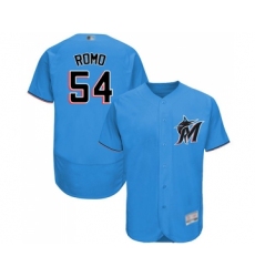 Men's Miami Marlins #54 Sergio Romo Blue Alternate Flex Base Authentic Collection Baseball Jersey